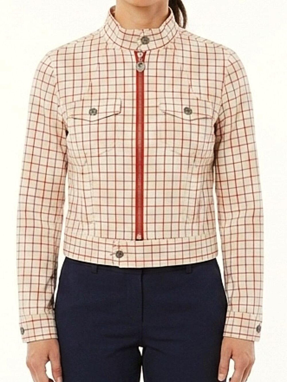 Diesel Windowpane Check Cotton Moto Jacket- Sz. Lrg